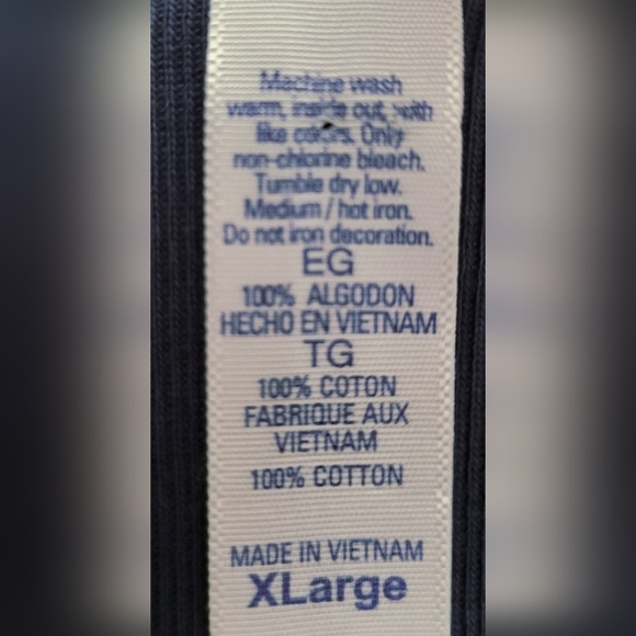 Cute Navy Blue Dog Graphic T-Shirt w/Rhinestone Collar | Size XL - Picture 5 of 7